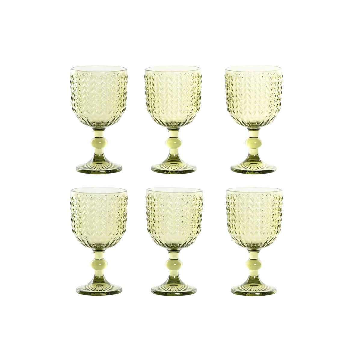 Set van bekers Home ESPRIT Groen Kristal 380 ml (6 Stuks) | Huisbest.nl