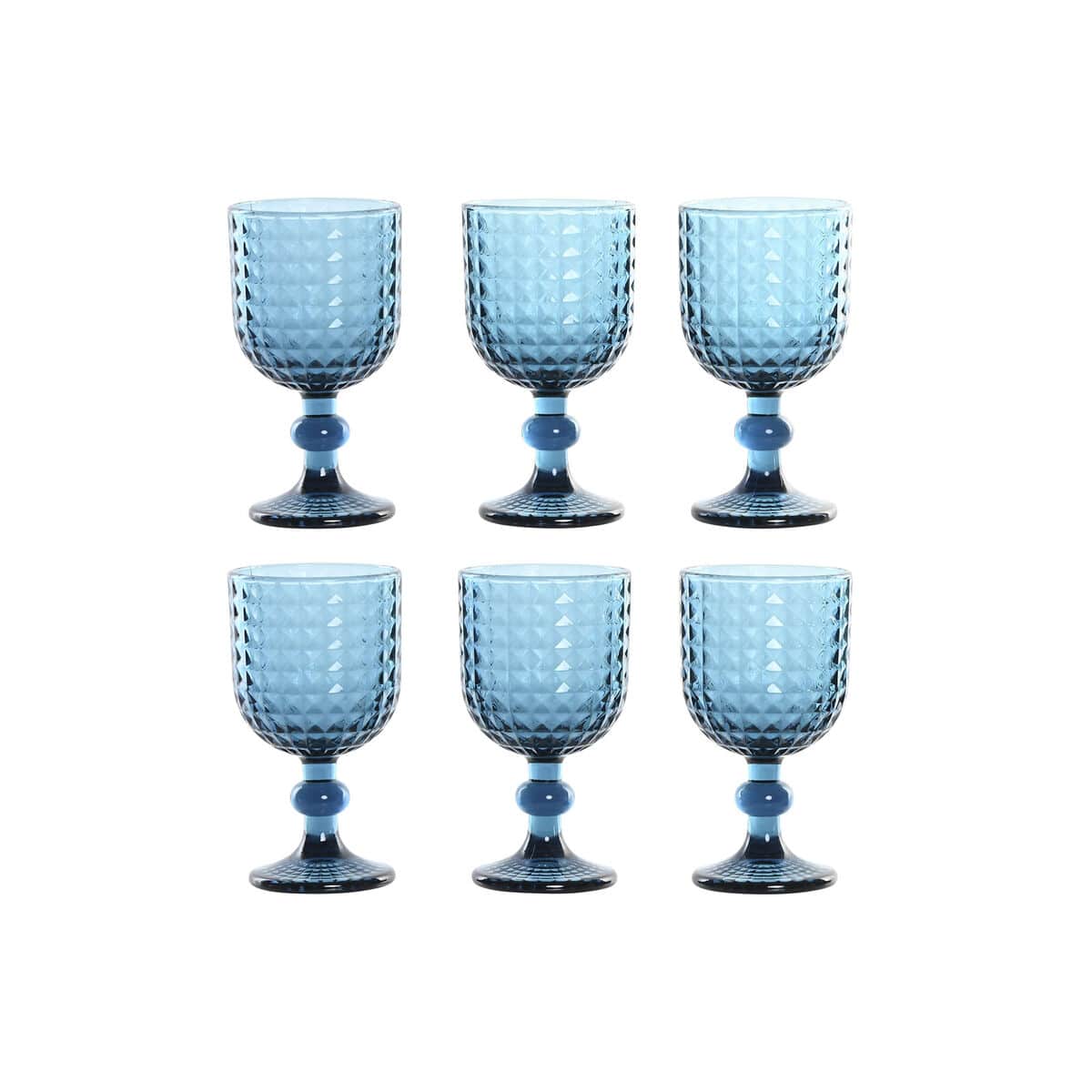 Set van bekers Home ESPRIT Blauw Kristal 260 ml (6 Stuks) | Huisbest.nl