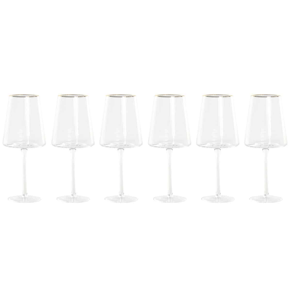 Set van bekers Home ESPRIT Transparant Gouden Kristal 400 ml (6 Stuks) | Huisbest.nl
