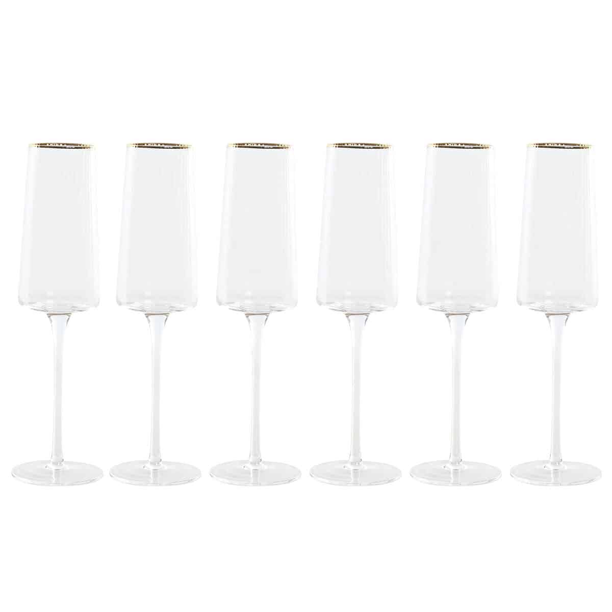 Set van bekers Home ESPRIT Transparant Gouden Kristal 400 ml (6 Stuks) | Huisbest.nl
