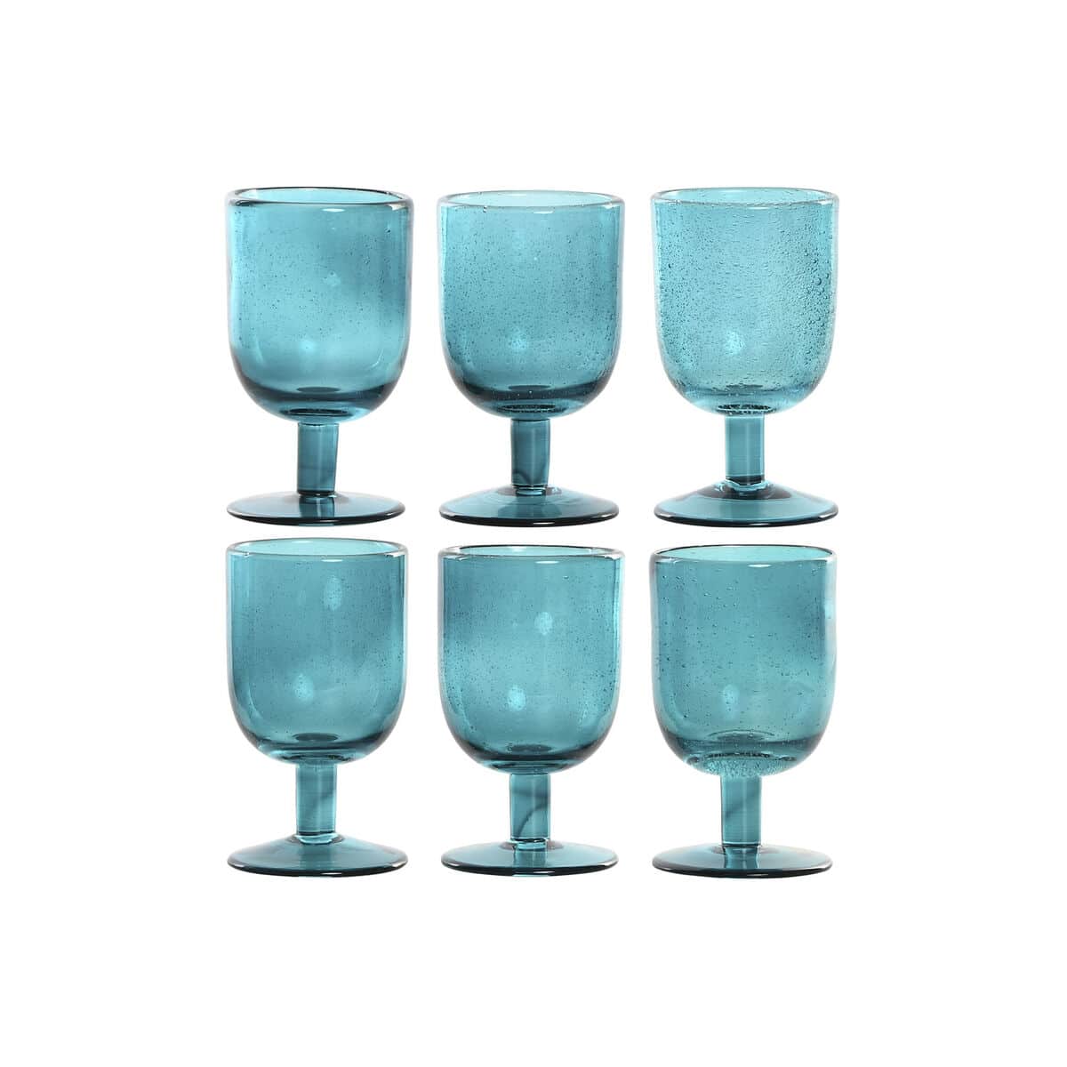 Set van bekers Home ESPRIT Turkoois Kristal 300 ml (6 Stuks) | Huisbest.nl