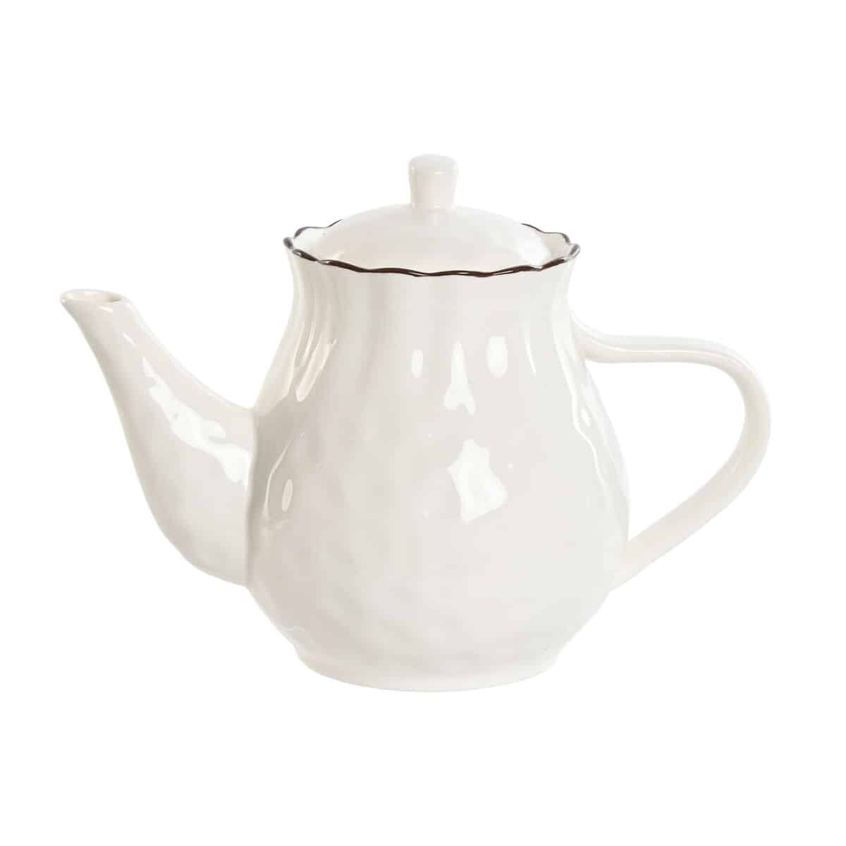 Theepot Home ESPRIT Wit Bruin Porselein 1 L | Huisbest.nl