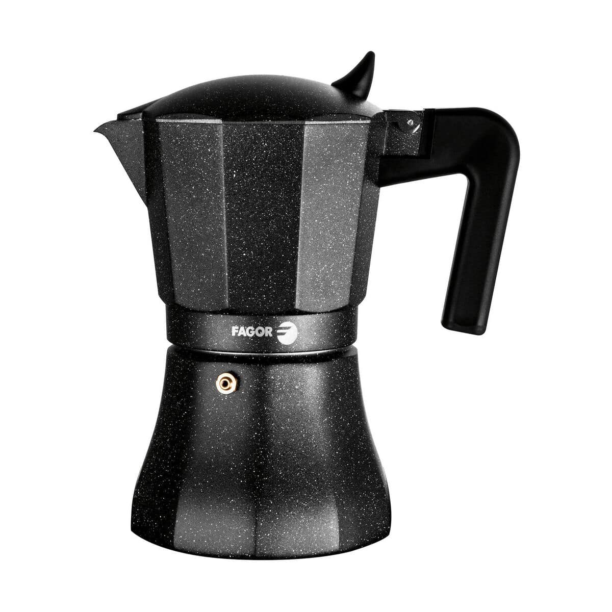 Italiaanse Koffiepot Fagor Tiramisu Zwart Aluminium 3 Koppar | Huisbest.nl