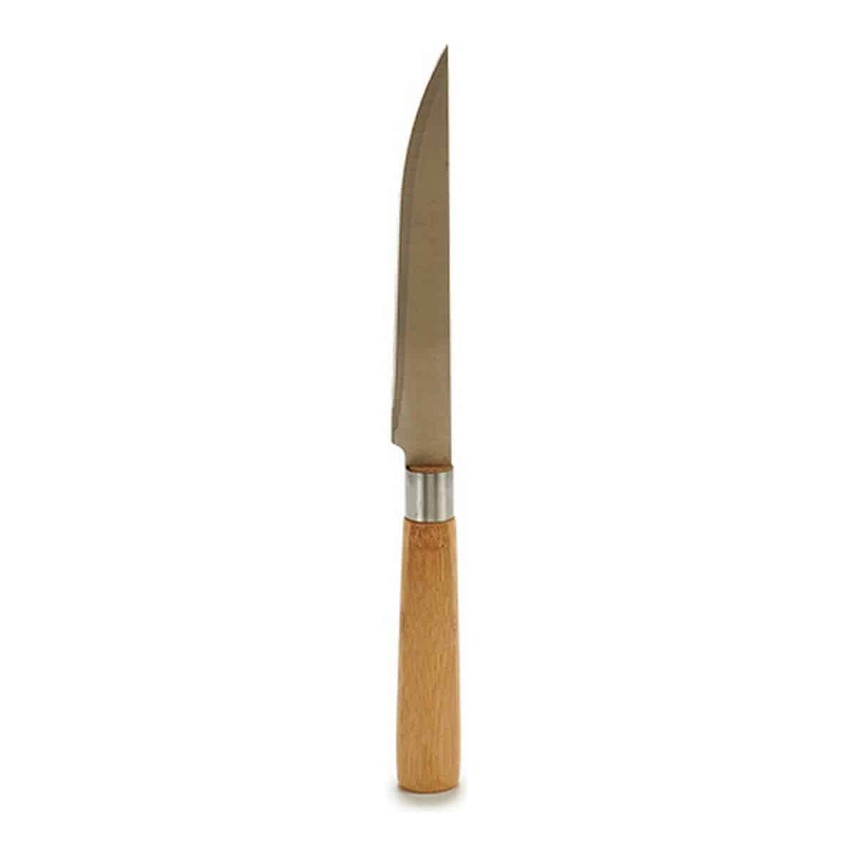 Keukenmes Kinvara KT116042D Bruin Zilverkleurig Bamboe Roestvrij staal 2 x 24 x 2 cm | Huisbest.nl