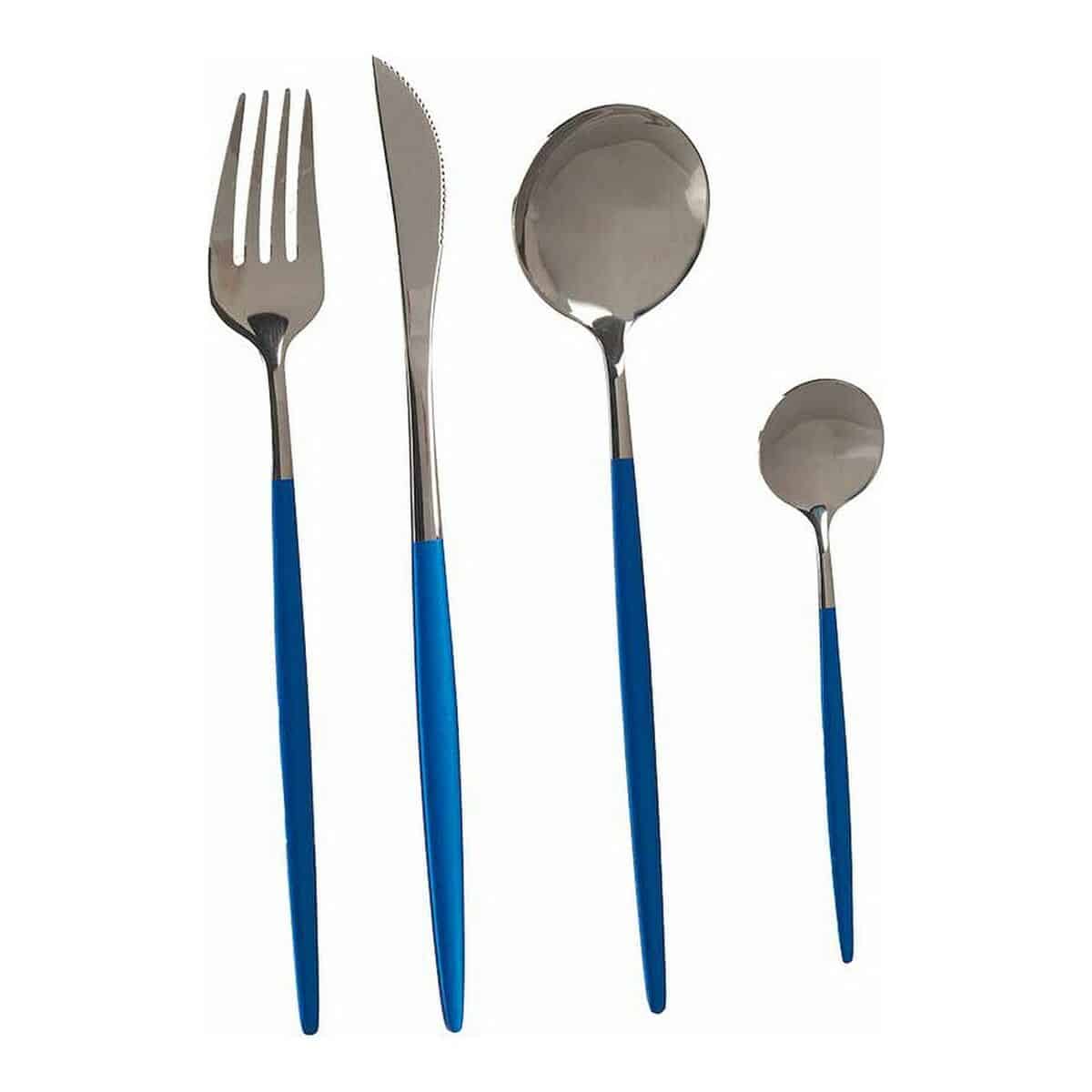 Bestekset Kinvara BST-CT022 Blauw Zilverkleurig Roestvrij staal 16 x 5 x 24