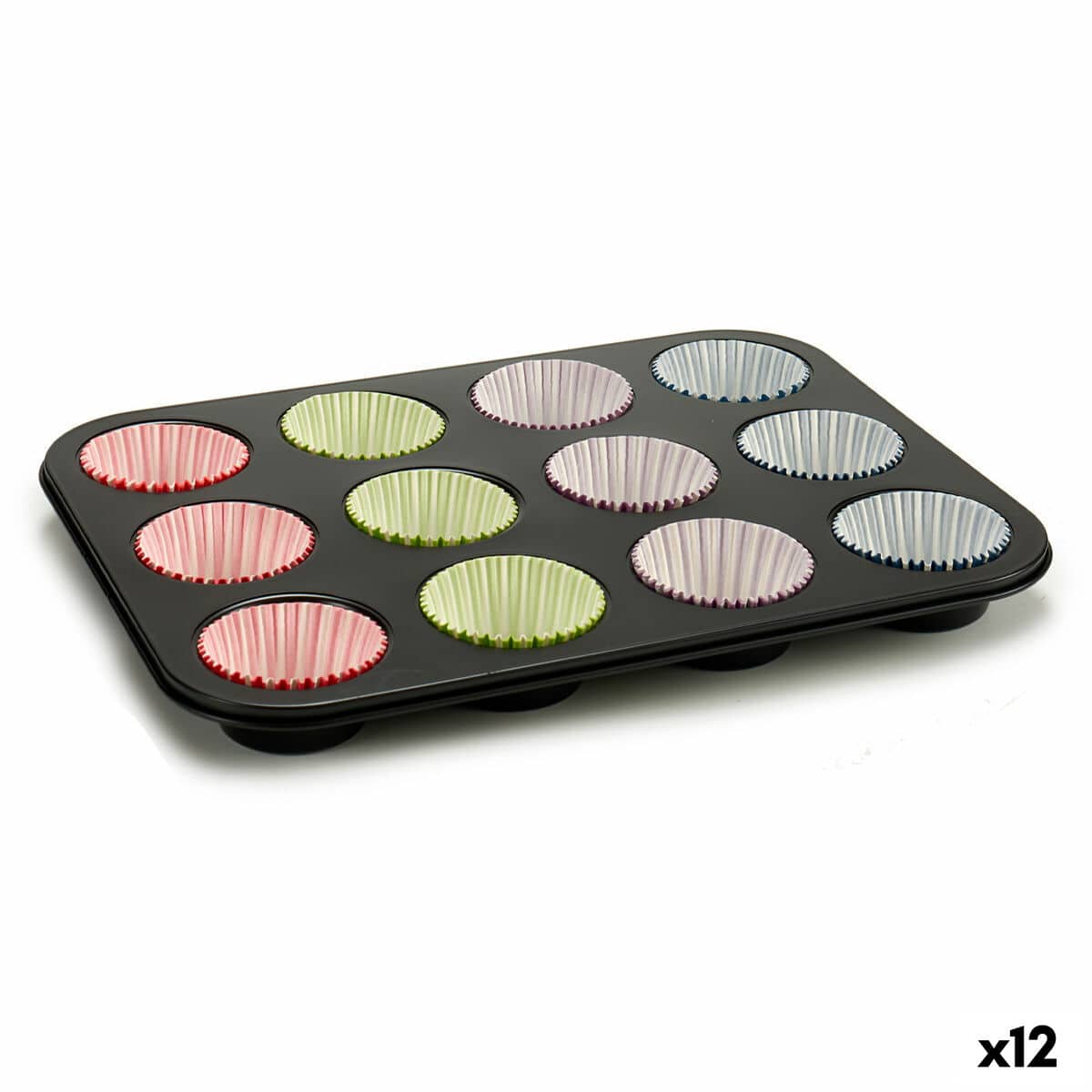 Bakplaat voor Muffins Kinvara 55011 Multicolour 7 x 7 x 3 cm 35 x 3 x 26