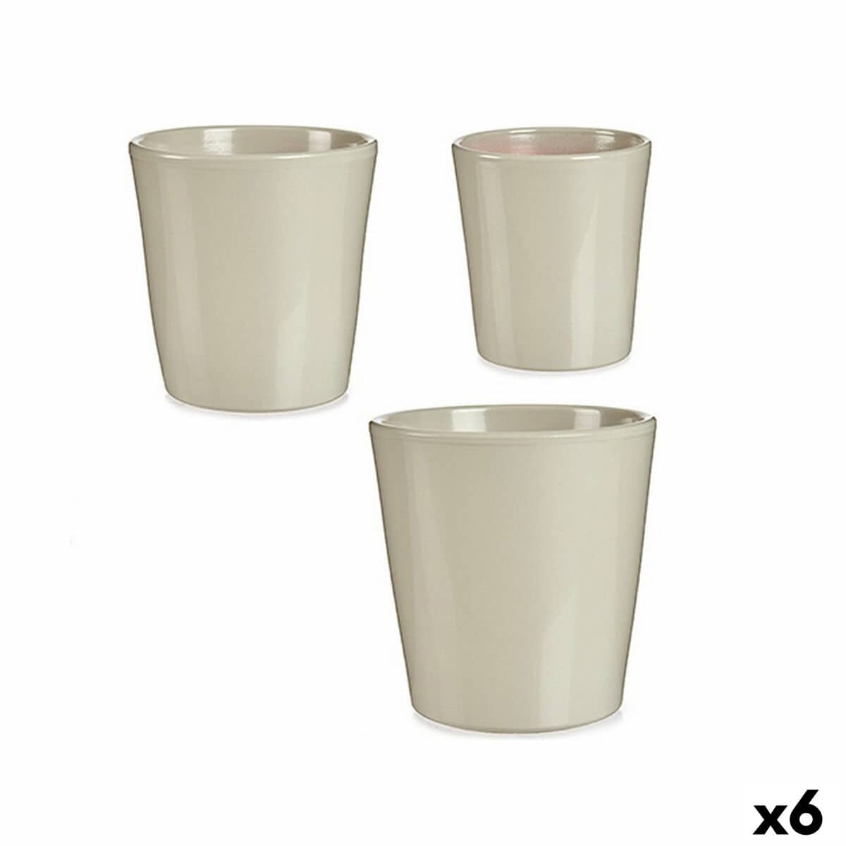 Pottenset Ibergarden LINCE PQ - 7044 Grijs Klei (6 Stuks) | Huisbest.nl