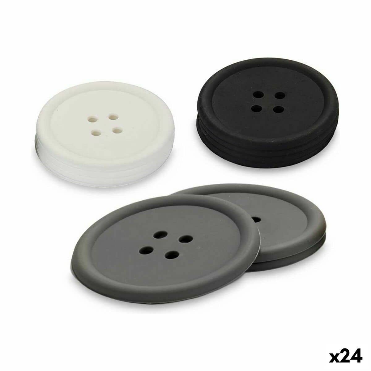 Onderzetters Kinvara CH52542-13-D Wit Zwart Grijs Siliconen Knop 8