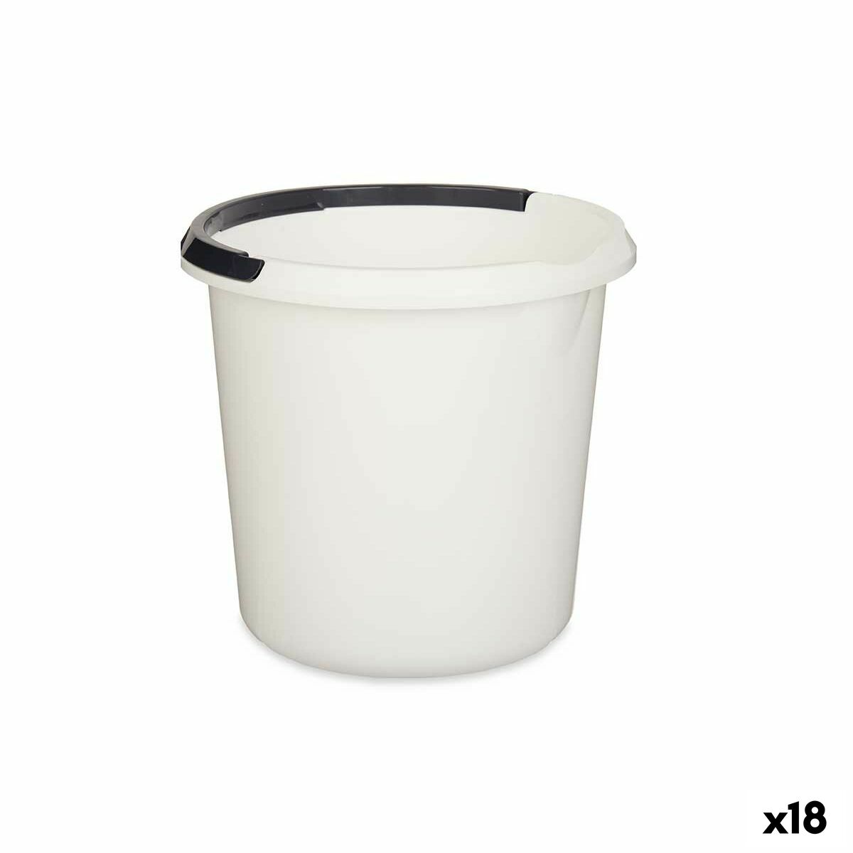 Emmer met handvat Wit Antraciet 10 L (18 Stuks) | Huisbest.nl