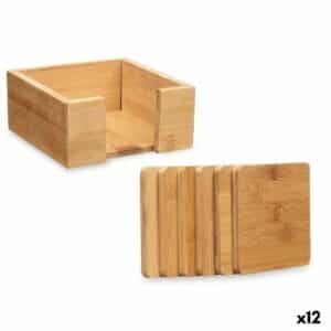 Onderzetters Kinvara KT235115SQ Natuurlijk Bamboe Kvadrater 7 Onderdelen (12 Stuks) | Huisbest.nl