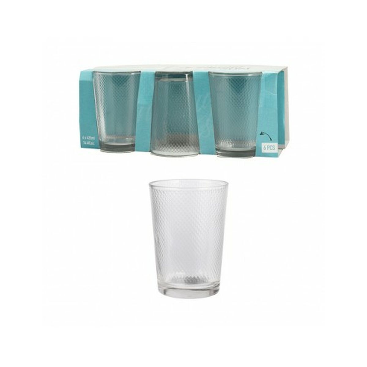 Glazenset Excellent Houseware ye6000770 Transparant Kristal 425 ml (6 Stuks) | Huisbest.nl