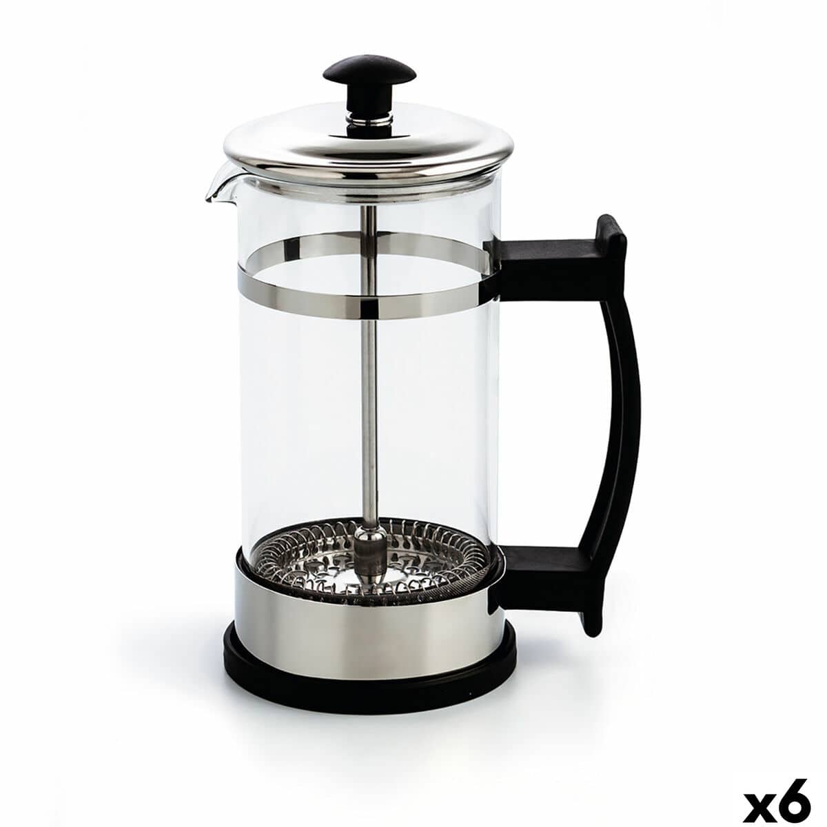 Koffiepot met Zuiger Quid Serenia Transparant Glas Roestvrij staal 350 ml (6 Stuks) | Huisbest.nl