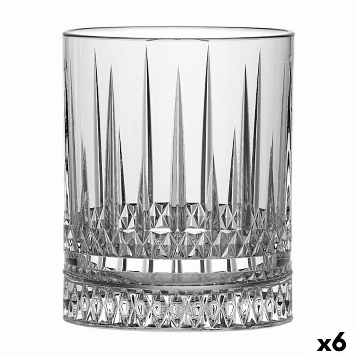 Glas Quid Style Transparant Glas Strepen 370 ml (6 Stuks) | Huisbest.nl
