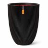 Capi Europe Vase Elegant Low Groove NL black Ø46 x H58 cm 66L