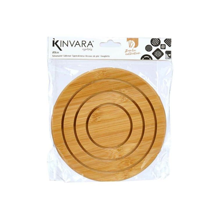 Kinvara 897 round bamboo coaster 19 cm set of 24