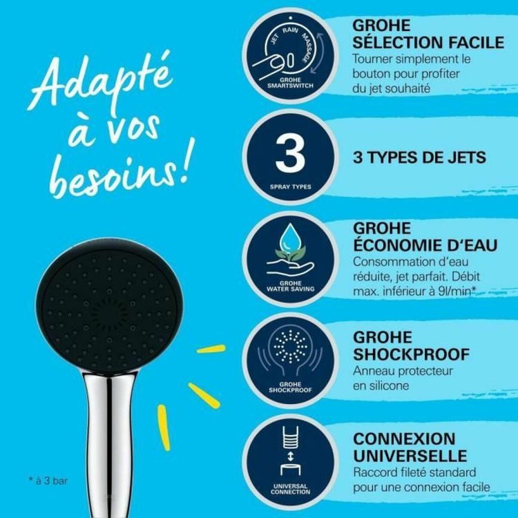 GROHE Vitalio Start 110 handdouche chroom 3 standen