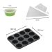 Zenker muffin baking set 3-piece with 12-mold and piping bag