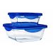 Voedselopslagcontainer Pyrex Blauw Transparant 800 ml (2 Stuks)