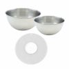 Fackelmann Basic RVS mengschalen 20,5 en 25 cm met spatdeksel set van 3 onderdelen