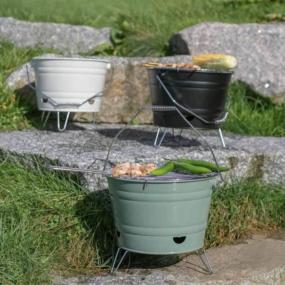 Livoo DOC327N houtskoolbarbecue 27 cm met draaggreep zwart