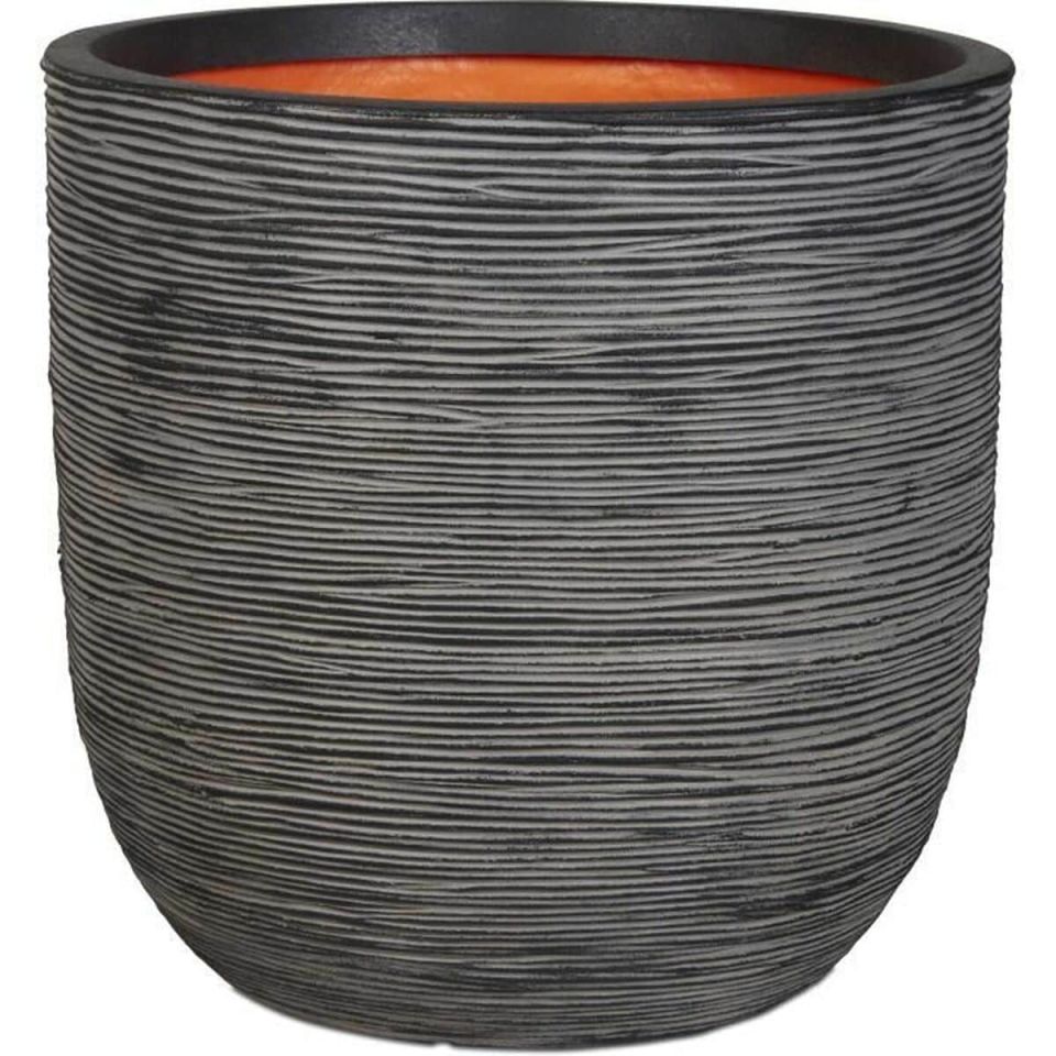 Capi Europe Pot Bulb Rib NL anthracite Ø43 x H41 cm