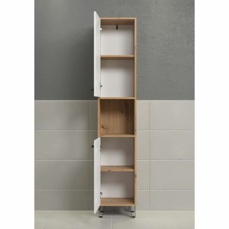 Trendteam Touch hoge badkamerkast wit eiken 191 cm