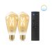 WiZ ST64 slimme filamentlamp E27 met remote (2 stuks)