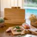Livoo MES142 set of cutting boards with holder 4-piece wood