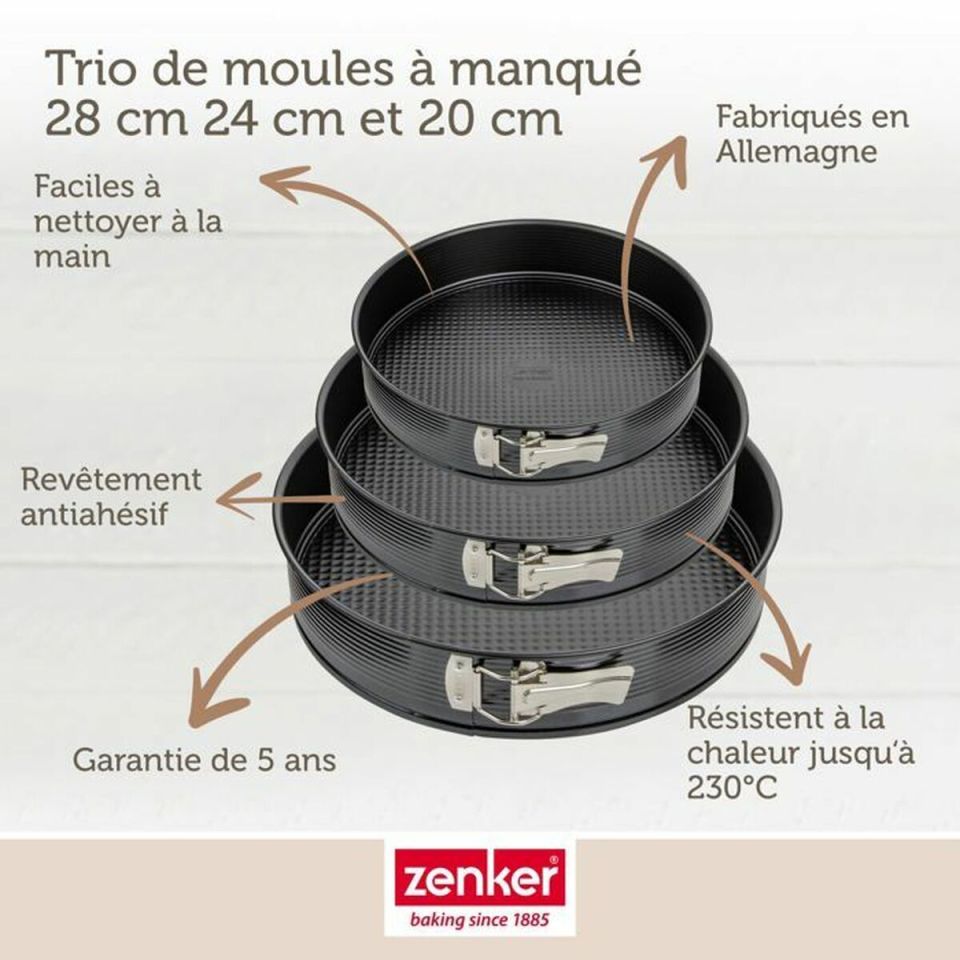 Zenker springform set 3-piece 20/24/28 cm non-stick steel