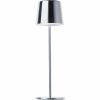 Brilliant Xaana G40939/68 rechargeable LED table lamp nickel/aluminum IP44 37 cm