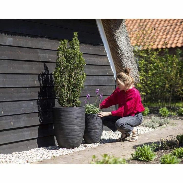Capi Europe Vase Elegant Low Rib NL black Ø46 x H58 cm 75L
