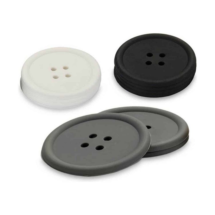 Kinvara silicone glass coasters white/black/gray set of 24 pieces