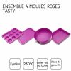 Fackelmann Tasty Pâtisserie baking mold set fuchsia 4-piece