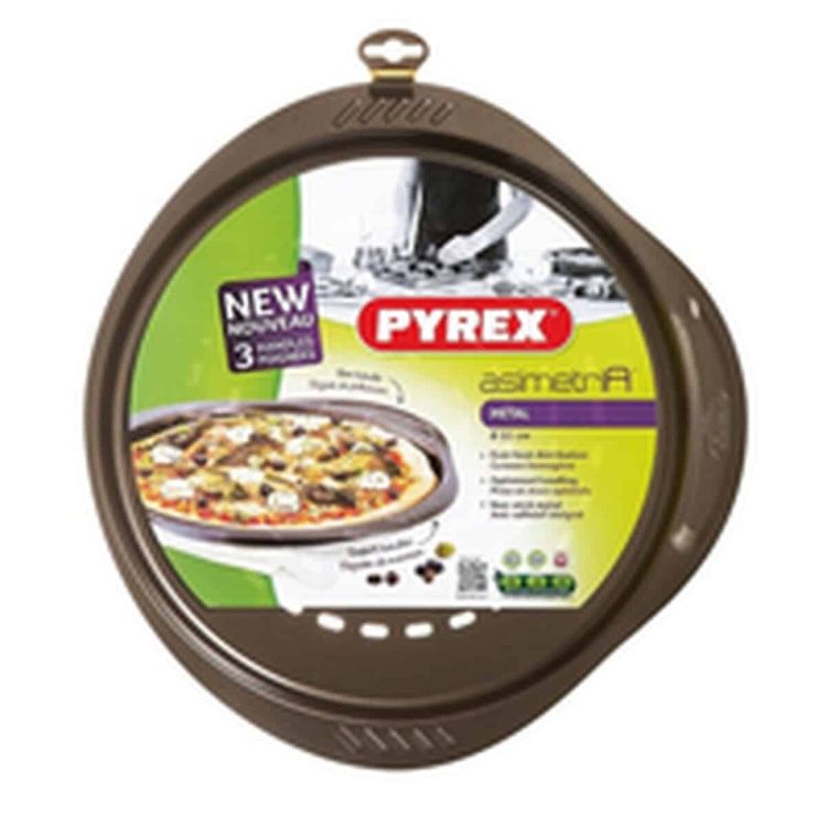 Pyrex asimetriA pizza plate 32 cm PFAS-free easy-grip