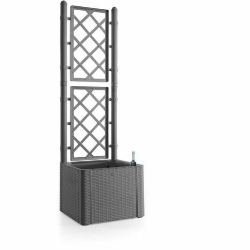 Stefanplast Natural Deluxe planter trellis gray Ground Stefanplast Deluxe 43 x 43 x 142 cm Gray | Huisbest.nl