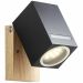 Brilliant Galeni 96375/76 buiten wandspot zwart/naturel IP44 GU10