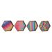 DKD Home Decor tray set natural/multicolor MDF 35 x 35 x 5 cm (4 pieces)