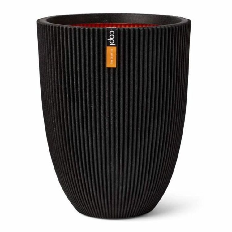 Capi Europe Vase Elegant Low Groove NL black Ø46 x H58 cm 66L