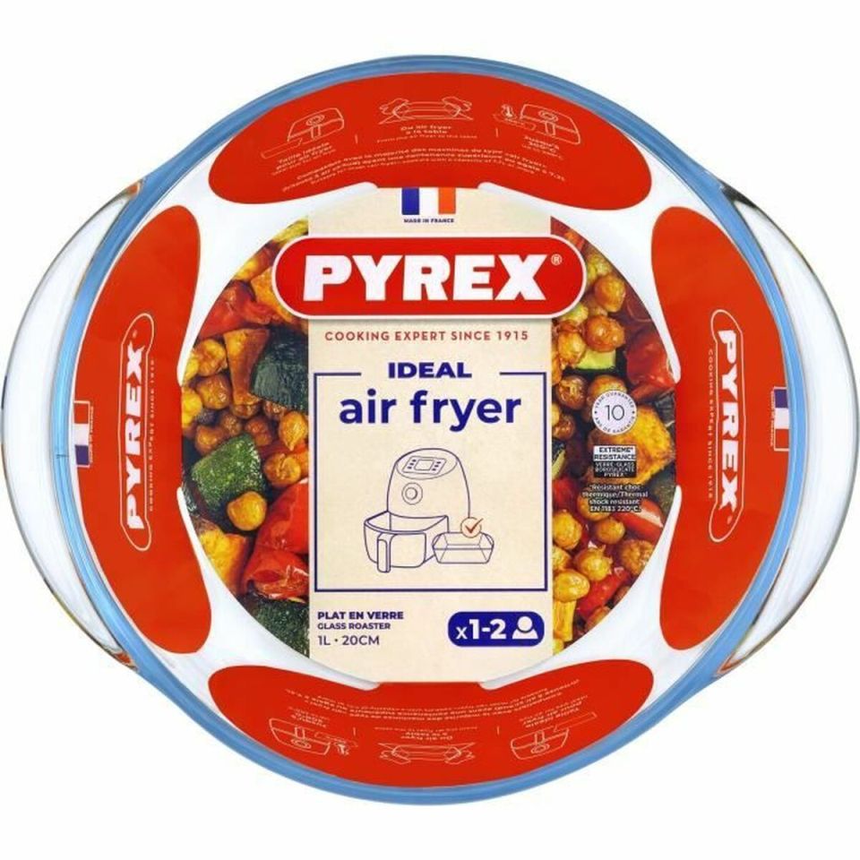 Pyrex Air Fryer schaal rond Ø20 cm 1L borosilicaatglas