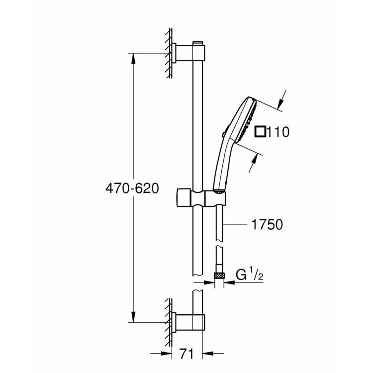 GROHE Vitalio Comfort 110 doucheset 2 standen