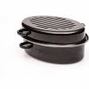 Baumalu cocotte roaster oval 42 cm 11.2L black enamel