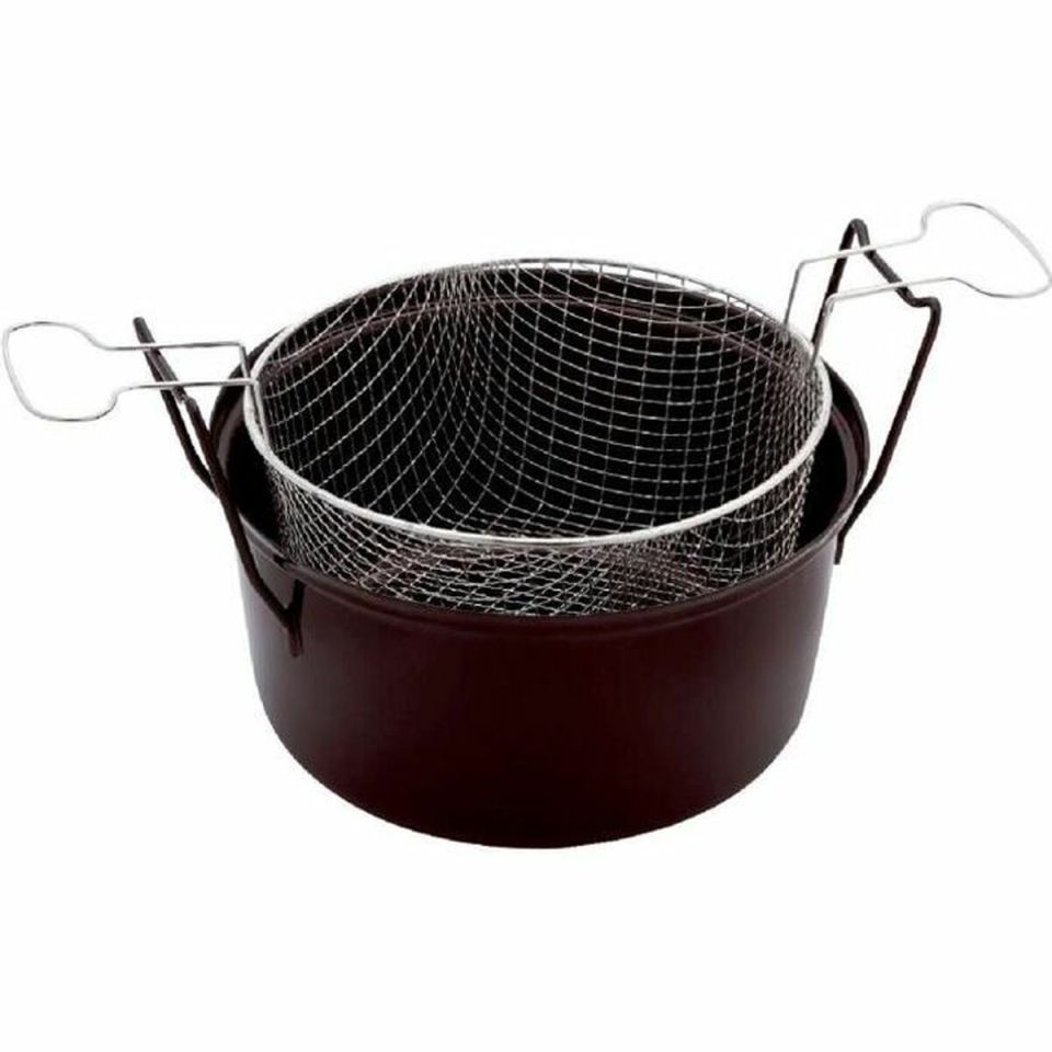 Baumalu Friteuse du Nord 28 cm zwart emaille met mand