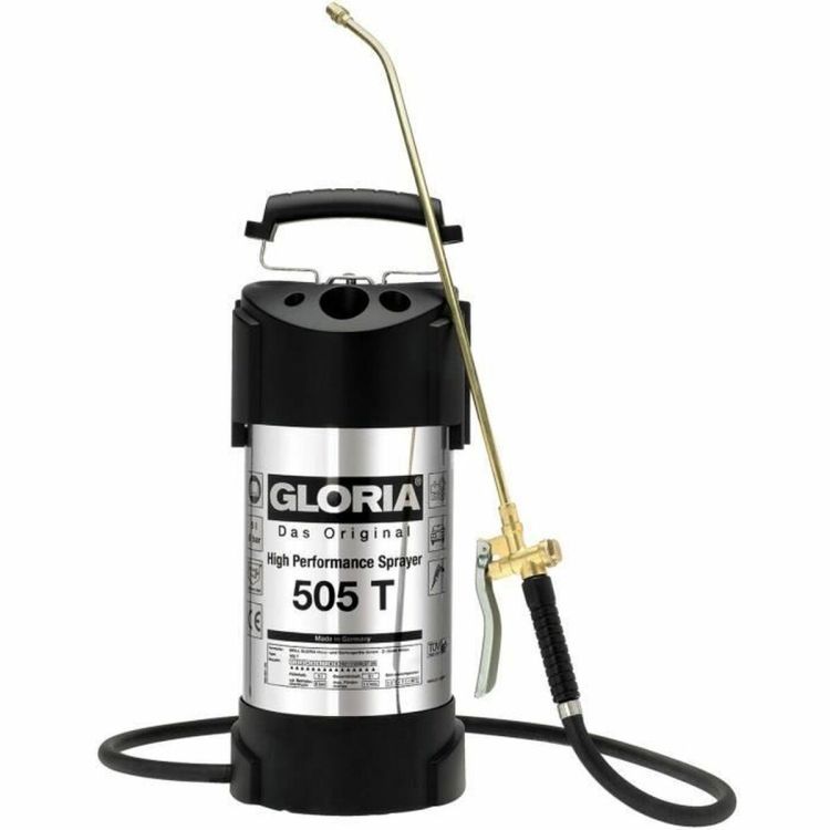 Gloria 505 T RVS hogedrukspuit 5L 6 bar met pomp