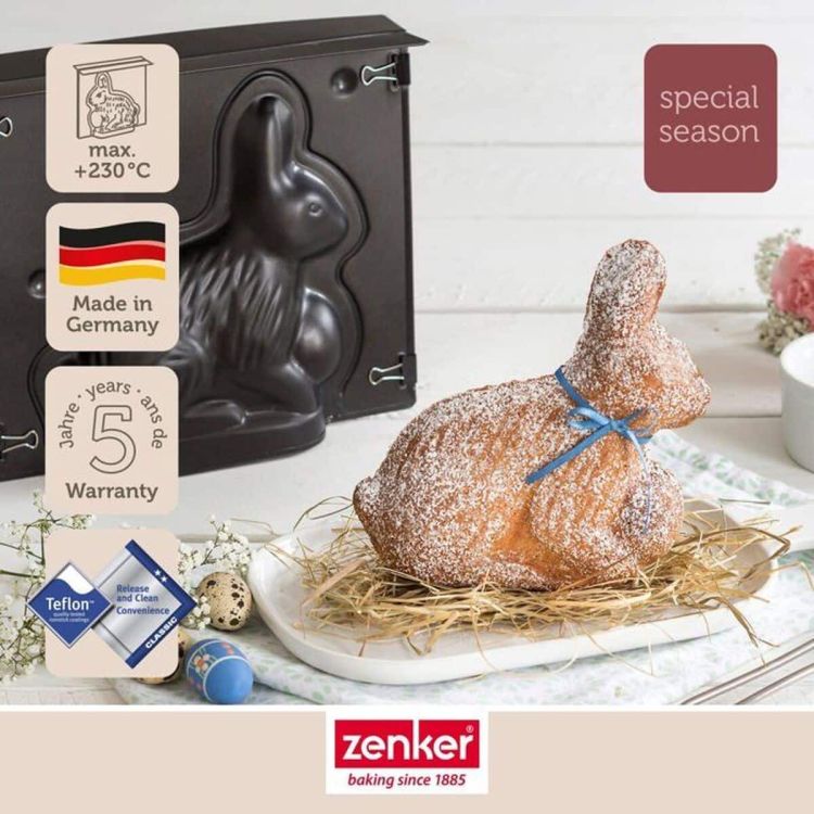 Zenker 3D paashaas cakevorm set 2-delig 600 ml