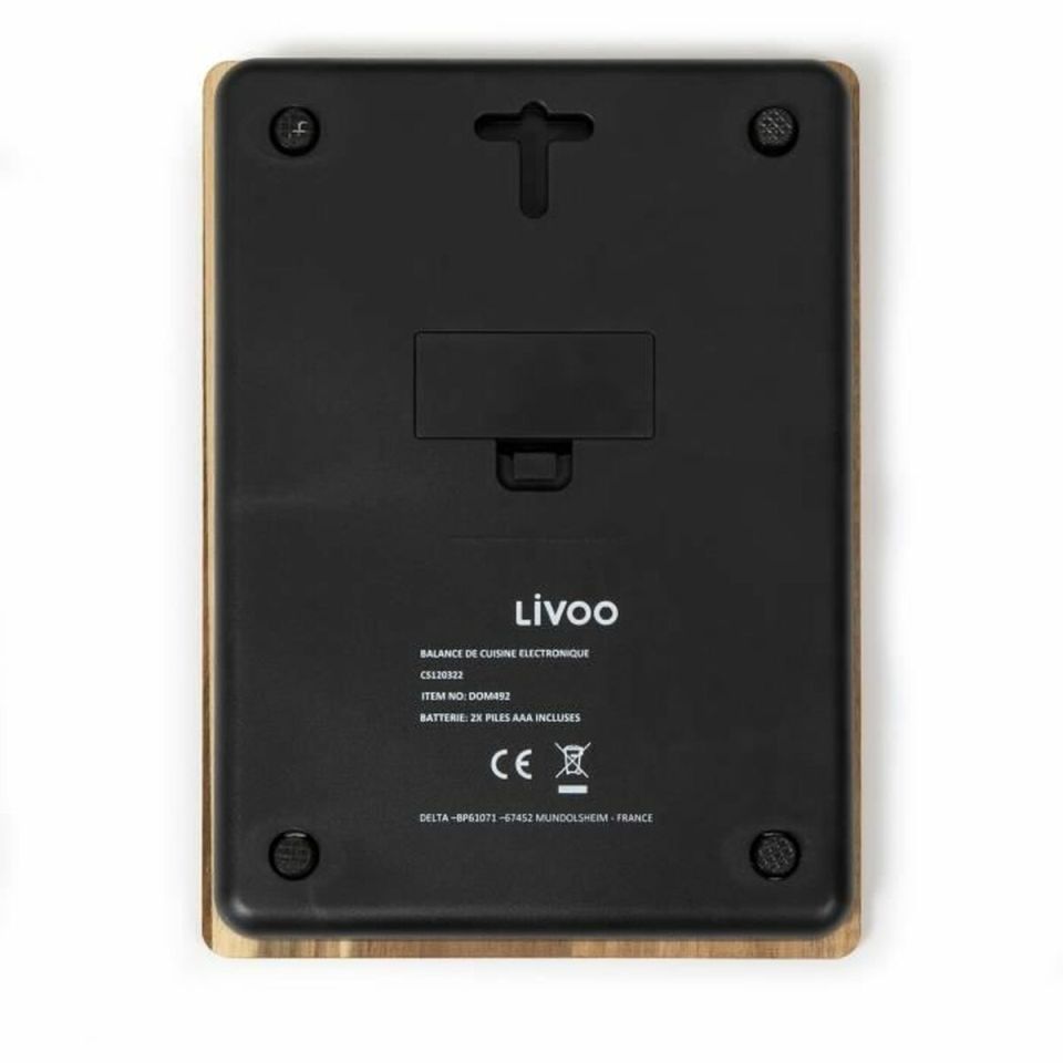 Livoo DOM492 keukenweegschaal acaciahout 5 kg digitaal