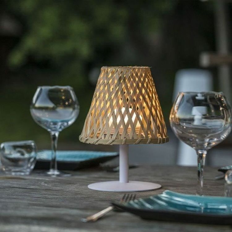 Lumisky Ibiza wireless LED table lamp bamboo IP44