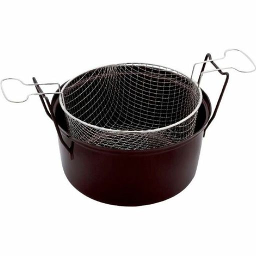 Baumalu Friteuse du Nord 28 cm zwart emaille met mand Baumalu Friteuse du Nord 28 cm zwart emaille met mand