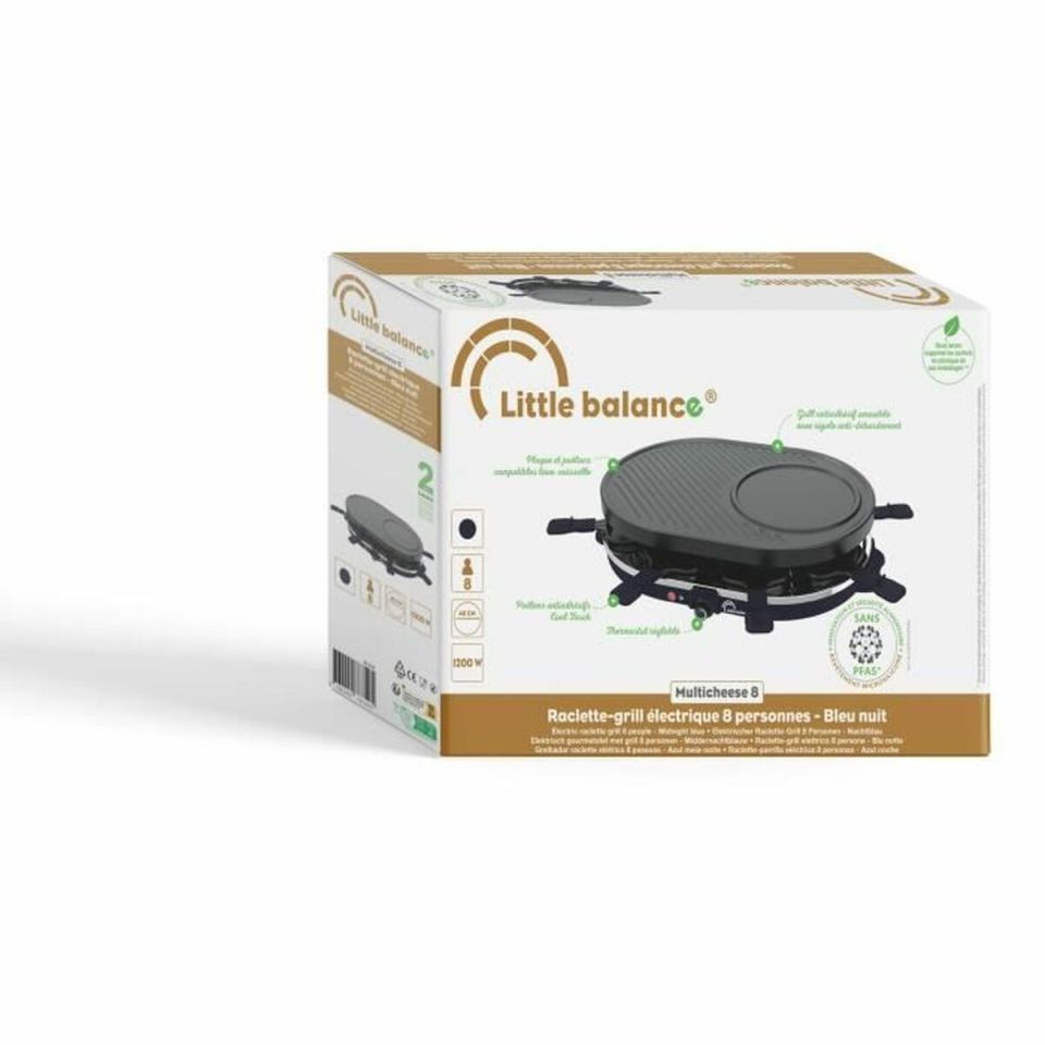 Little Balance Multi Cheese 8-Slice Raclette, Blue, 1200W