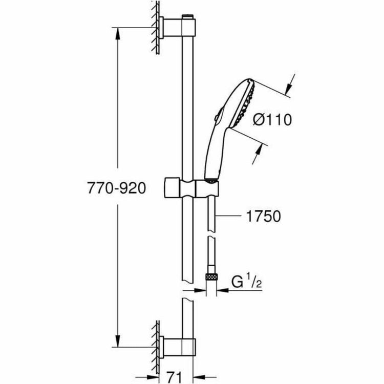 GROHE Vitalio Start 110 shower set 3 spray modes