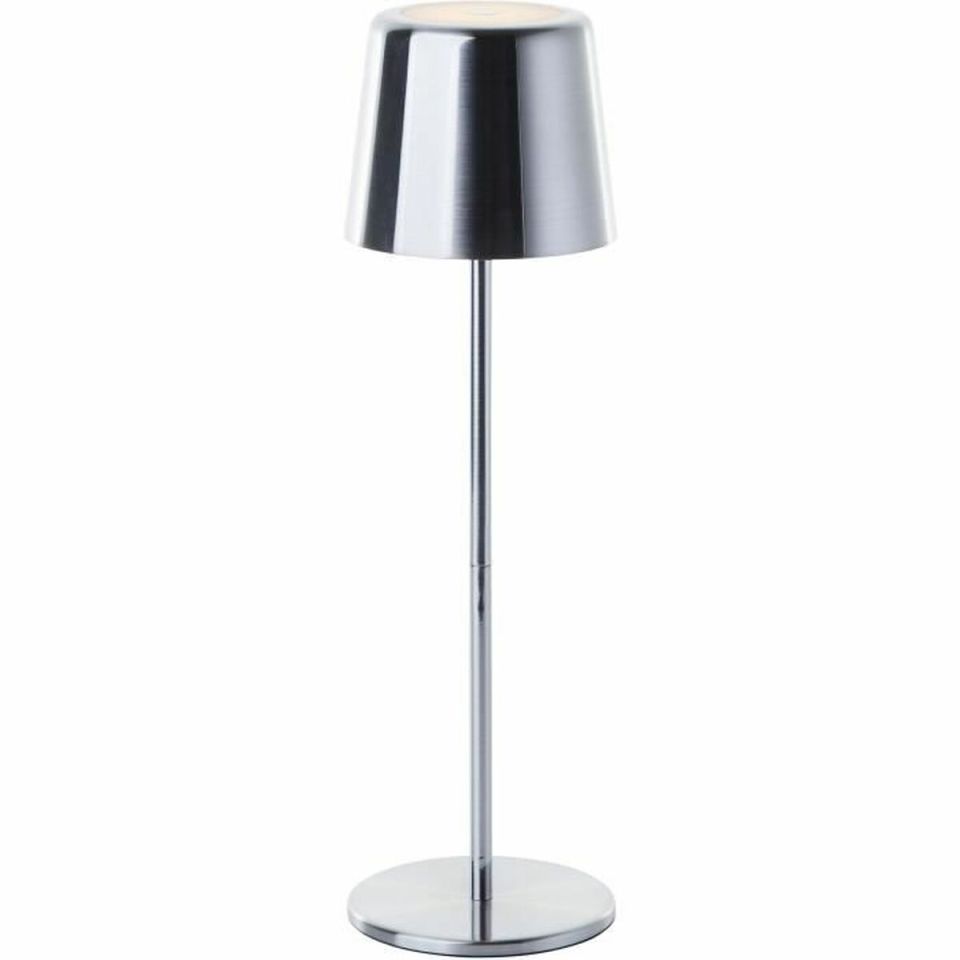 Brilliant Xaana G40939/68 rechargeable LED table lamp nickel/aluminum IP44 37 cm